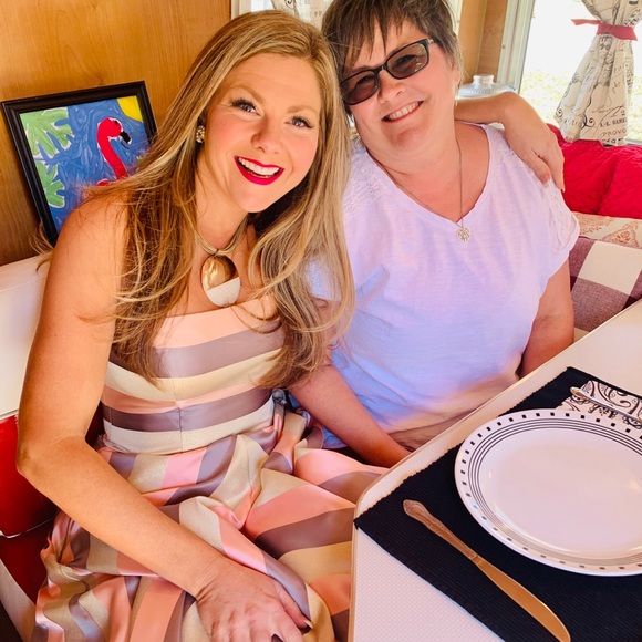 Colette CL19836 Pink Stripe Strapless Gown SZ 6 - Picture 7 of 10